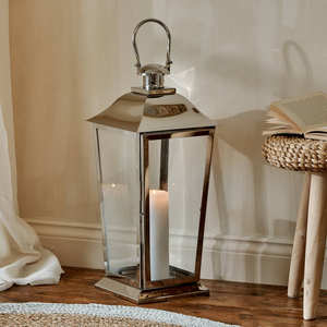 Iron Metal <b>Candle</b> <b>Holders</b> <b>Lanterns</b> Shiny Mirror Polished Glass Home Outdoor Christmas Decorative Durable Handmade Custom Logo - Product Image 3