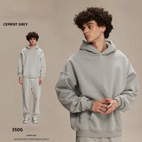 Sudadera con Capucha Oversize de Algodón de Alta Calidad para Hombre, 350 g/m², Diseño Casual, Personalizable con Estampado en Relieve, Unisex, Venta al Por Mayor