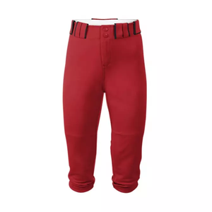 Men's Orange Baseball Pants With Blue Stripe Waistband Button <b>Fly</b> Tapered Fit All Seasons Solid Color Polyester Sport Wear - Product Image 2