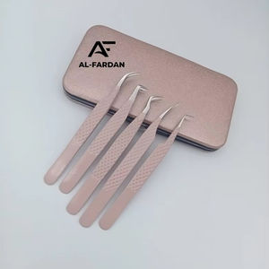 ชุดแหนบต่อขนตาแบบมีด้ามจับทรงเพชรสีนู้ดสีนู้ดตามสั่ง5แหนบปลายแหลมทำโลโก้ได้ตามต้องการ - Product Image 1