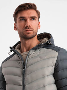 Chaquetas de invierno acolchadas ligeras de fibras recicladas de fábrica personalizadas para hombre, chaqueta de entrenamiento al aire libre acolchada impermeable y cálida para hombre - Product Image 5