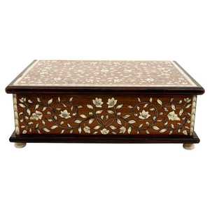 Decorative <b>Jewellery</b> <b>Box</b> Rectangular Shape Trinket <b>Earring</b> Necklace Bracelet Bangles Storage Wooden <b>Box</b> For Christmas Decorative - Product Image 1