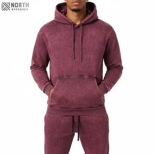 Survêtements en coton personnalisés nouvel arrivage Survêtements délavés au soleil et à la pierre unis Ensemble de sweats à capuche et pantalons de survêtement délavés à l'acide de luxe - Product Image 1