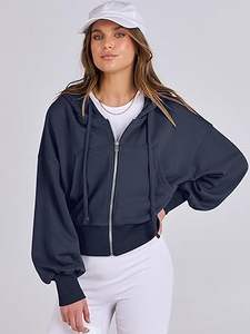 เสื้อสเวตเตอร์มีฮู้ดแขนยาวสำหรับผู้หญิงใส่สบายปกติเสื้อแจ็กเก็ตผ้าเรยอนซับในโลโก้ด้านหน้าสำหรับฤดูใบไม้ร่วง/ฤดูหนาว/ฤดูใบไม้ผลิ - Product Image 4