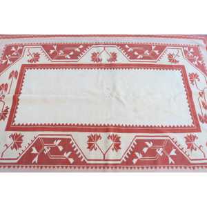 Tapis turc, tapis vintage 4,4x6,7 pieds, tapis persan en laine blanc et rouge - Product Image 4
