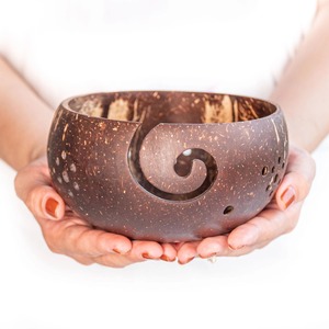 Cuenco de hilo de cáscara de coco, suministros de ganchillo y punto, cuencos de contenedor natural más vendidos para almacenar hilos de lana - Product Image 2