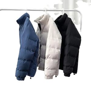 Chaqueta de invierno de relleno de alta calidad, chaqueta acolchada con cremallera de concha suave a la moda informal, Abrigo acolchado brillante personalizado para hombre - Product Image 3