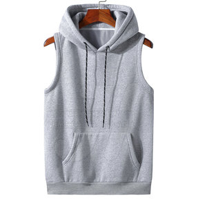 Sweat à capuche sans manches vêtements pour hommes vêtements de rue logo personnalisé sweat à capuche sans manches pour hommes vente en ligne - Product Image 1