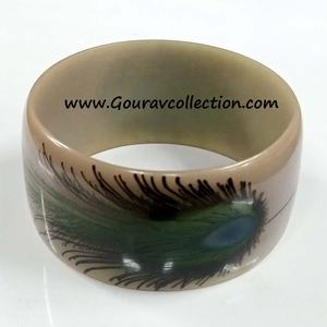 Peacock Feather Design <b>Fashion</b> <b>Bangles</b> for Gifts Use Available in Bulk Quantity at Best Price for Export GC-BL-218. - Product Image 3