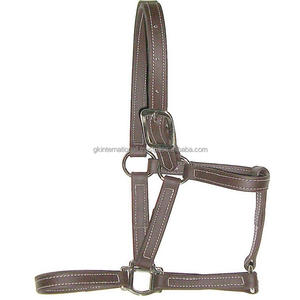 Licou de cheval en cuir épais et durable, Double couture, marron, sur mesure, collier de tête réglable en cuir, toutes tailles - Product Image 3