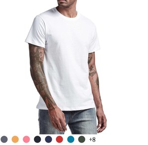 เสื้อยืดคอกลมแบบเรียบ ผลิตตามสั่ง พร้อมสกรีนโลโก้ OEM ขายส่ง เสื้อยืดผ้าคอตตอนหวีเนื้อหนา พิมพ์ลายกราฟิกจำนวนมาก สำหรับองค์กร - Product Image 1