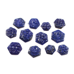 Lote de piedras preciosas hechas a mano a granel, lapislázuli, tallado, en forma de hexágono, azul, joyería natural, uso personalizado, tamaño de mezcla de productos, 100 Uds. - Product Image 4