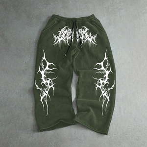 Pantalon de jogging ample et décontracté pour homme OEM 2026, en molleton épais, multi-poches, en toile, style cargo oversize, brodé, délavé, hip-hop, long et décontracté - Product Image 1