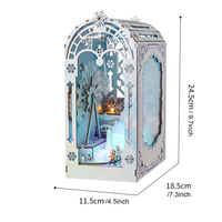 IIECREATE Kit de décoration de livre en bois sur le thème de La Reine des Neiges, mini-jouet pour chambre d'enfant, décoration intérieure, maison miniature, hiver unique