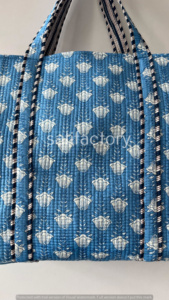 Bolso grande de algodón acolchado con cierre abierto para compras de comestibles, regalo de viaje para ella - Product Image 3