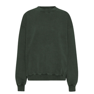 Sudadera en blanco de menta verde con cuello redondo recortada a precio de fábrica para mujer, ropa de calle sostenible, sudaderas con capucha y sudadera para mujer - Product Image 1