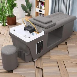 เก้าอี้แชมพูและชามแบบโบราณพร้อมเตียงล้างหลัง - Product Image 1