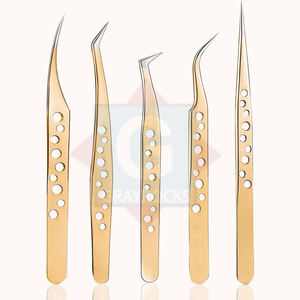 Ensemble de pinces à cils en acier inoxydable avec logo personnalisé, outil de beauté, vente en gros - Product Image 1