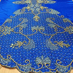 Tela de seda pura de la mejor calidad 100 por ciento con trabajo de cuentas a mano Dirac nupcial somalí para vestidos de boda y FIESTA DE LA India - Product Image 6