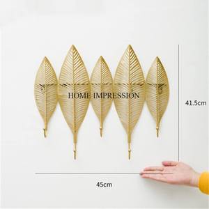 Ganchos y Colgadores de Pared de Aluminio Fundido Chapado en Oro de Alta Calidad, Diseño de Hojas, Estilo Lujoso y Real para Hoteles y Hogares - Product Image 5
