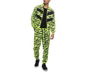 100% coton surdimensionné survêtements unisexe sérigraphie pantalons de survêtement et fermeture éclair à capuche ensembles Streetwear lavage à l'acide survêtements hommes - Product Image 3