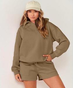 Ensemble court à capuche pour femmes 100% coton Ultimate Comfort de qualité supérieure brodé avec des décorations vintage nouveau motif solide - Product Image 5