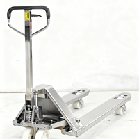 Solutions logistiques des matériaux Certifiées CE/ISO9001, Chariot élévateur manuel à 8 roues en caoutchouc avec fourche en acier galvanisé inoxydable 550x1100 mm