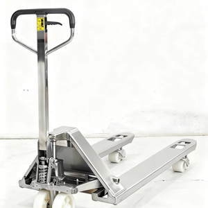 Chariot élévateur à fourche en acier inoxydable certifié CE de 25 tonnes, 550x1100 mm, 8 roues, avec commande manuelle, personnalisable OEM - Product Image 1