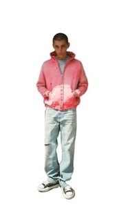Sweat à capuche vintage à fermeture éclair personnalisé pour hommes Sun Faded Ripped Distress Street Red Fleece Hoodie Digital Oversized Cotton Winter - Product Image 5