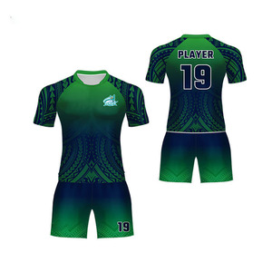 Ensemble d'uniformes de rugby unisexes personnalisés de haute qualité, imprimés par sublimation, avec logo personnalisé et matière 100 % polyester - Product Image 4
