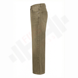 กางเกงยีนส์ทรงตรงสไตล์วินเทจสำหรับผู้ชาย ปี 2025 แบบสตรีทแวร์ ลุคทำเก่า ล้างสี ติดกระดุม ขายส่งจำนวนมาก - Product Image 3