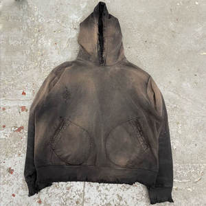 Sudaderas con capucha de algodón grueso con bordado de peso pesado para hombres, fabricantes de ropa Essentials 500 Gsm, sudaderas con capucha de gran tamaño personalizadas - Product Image 4