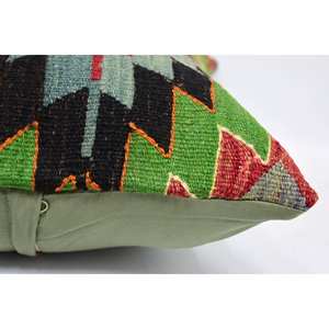 Multicolor 16x24 Inch Patchwork Kilim Wool Pillow Exquisite Vintage & <b>Fluffy</b> Patterned Accent <b>Cushion</b> Woven Decorative <b>Cushion</b> - Product Image 5