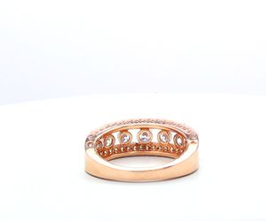 Anillo de boda de diamantes de varias bandas de oro de 14 quilates, anillo llamativo multicapa de diamantes redondos flotantes de doble fila apilable - Product Image 3