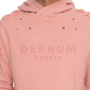 Nuevas sudaderas con capucha unisex personalizadas, las más vendidas, con efecto desgastado, transpirables, de bajo precio, con cremallera, teñidas en color liso, diseño 2026 - Product Image 6