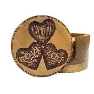 Vente en gros de sous-verres en bois naturel au prix d'usine logo gravé au laser personnalisé meilleur prix tapis de tasse en vrac et tapis de thé - Product Image 6