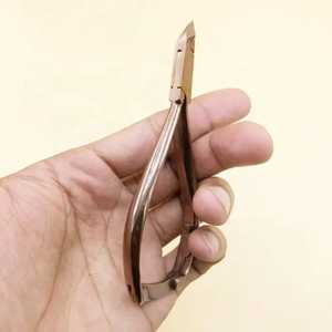 Cortadora de cutículas de uñas de oro rosa de acero inoxidable profesional, nuevo diseño, cortadora de hoja curva con apertura de mandíbula ancha para bebé - Product Image 6