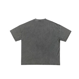 เสื้อยืดแขนสั้นผู้ชายสไตล์สตรีทฮิปฮอปทรงหลวมสะพายไหล่สีดำพิมพ์โลโก้ดิจิตอลทรงหลวม - Product Image 2