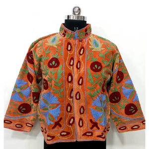 Luxury Hand Embroidered <b>Velvet</b> Winter <b>Jacket</b> for <b>Women</b> Breathable Artisan Crafted Ethnic Wear for Weddings Parties Festive - Product Image 1