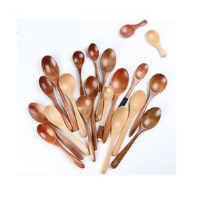 Cucharas mezcladoras de madera al por mayor de diseño Popular en diferentes tamaños Mini cuchara de madera de acero con espejo Producto de la mejor calidad para la venta - Product Image 1