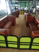 Espace de fête sur yacht de luxe, bateau ponton en aluminium à double pont de 30 pieds, glissière, moteur hors-bord de 150 CV, divertissement familial, pêche sportive