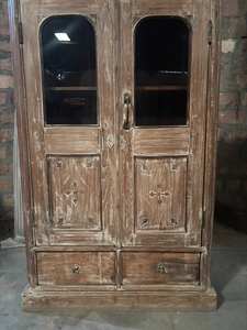 Armoire de cuisine en bois massif brun élégante de taille moyenne, style moderne, antique, luxueux, classique et vintage - Product Image 5