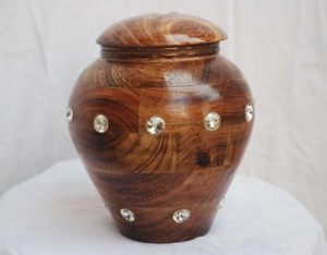Handcrafted <b>Brown</b> Wooden Cremation Urn Decorative Memorial Urns for Adult Ashes Funeral Designer - Product Image 2