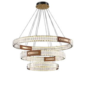 Sang trọng Led pha lê da đèn chùm 3 màu Dimmable ánh sáng được xây dựng trong 128W 240W 220V rõ ràng pha lê trống hình dạng đ<span class=keywords><strong>i</strong></span>ều chỉnh chiều cao - Product Image 6