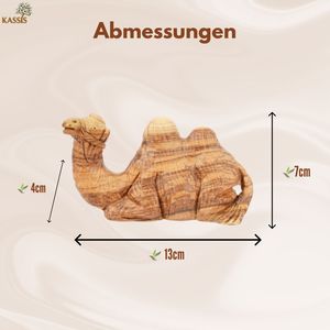 Camello tallado a mano en madera de olivo – Figura artística de la Natividad de Belén (13 cm) - Product Image 6