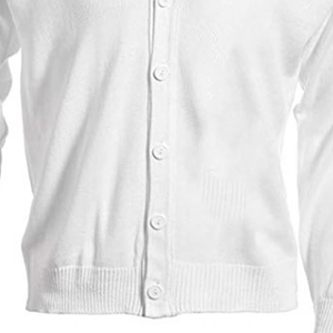 เสื้อสเวตเตอร์คาร์ดิแกนคอวีแขนยาวสีขาวพร้อมชุดเครื่องแบบนักเรียนมหาวิทยาลัยแบบลำลองติดกระดุมสำหรับผู้ชายและผู้หญิงในฤดูหนาว - Product Image 4
