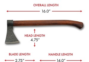 ขวานขวานพร้อมด้ามไม้,ขวานพร้อมฝาปิดหนังสำหรับตั้งแคมป์มือจับเหล็กด้วยมือพร้อมด้ามขวานแกะสลัก - Product Image 4