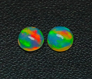Belle pierre précieuse d'opale éthiopienne Welo Cabochon opale gemmes en vrac Multi Flashy paire de pierres opale pierres naturelles pour bijoux - Product Image 4