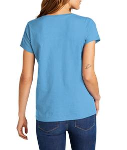 Camiseta de yoga en blanco de gran tamaño de verano al por mayor, camiseta lisa recortada para mujer, Camiseta de algodón de alta calidad con cuello en V - Product Image 4