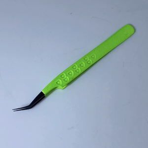 Applicateur de cils d'extension incliné en acier inoxydable vert néon - Product Image 3